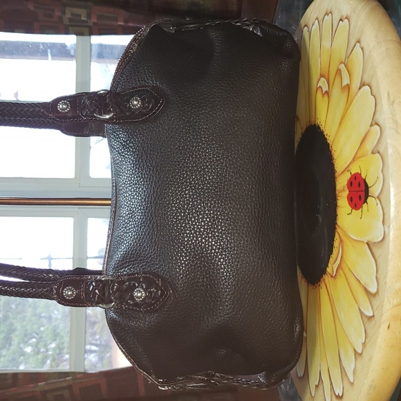 FF 💘🖤💘 BRIGHTON HOBO VINTAGE PEBBLED & CROC LEATHER SHOULDER PURSE BAG - Picture 2 of 14